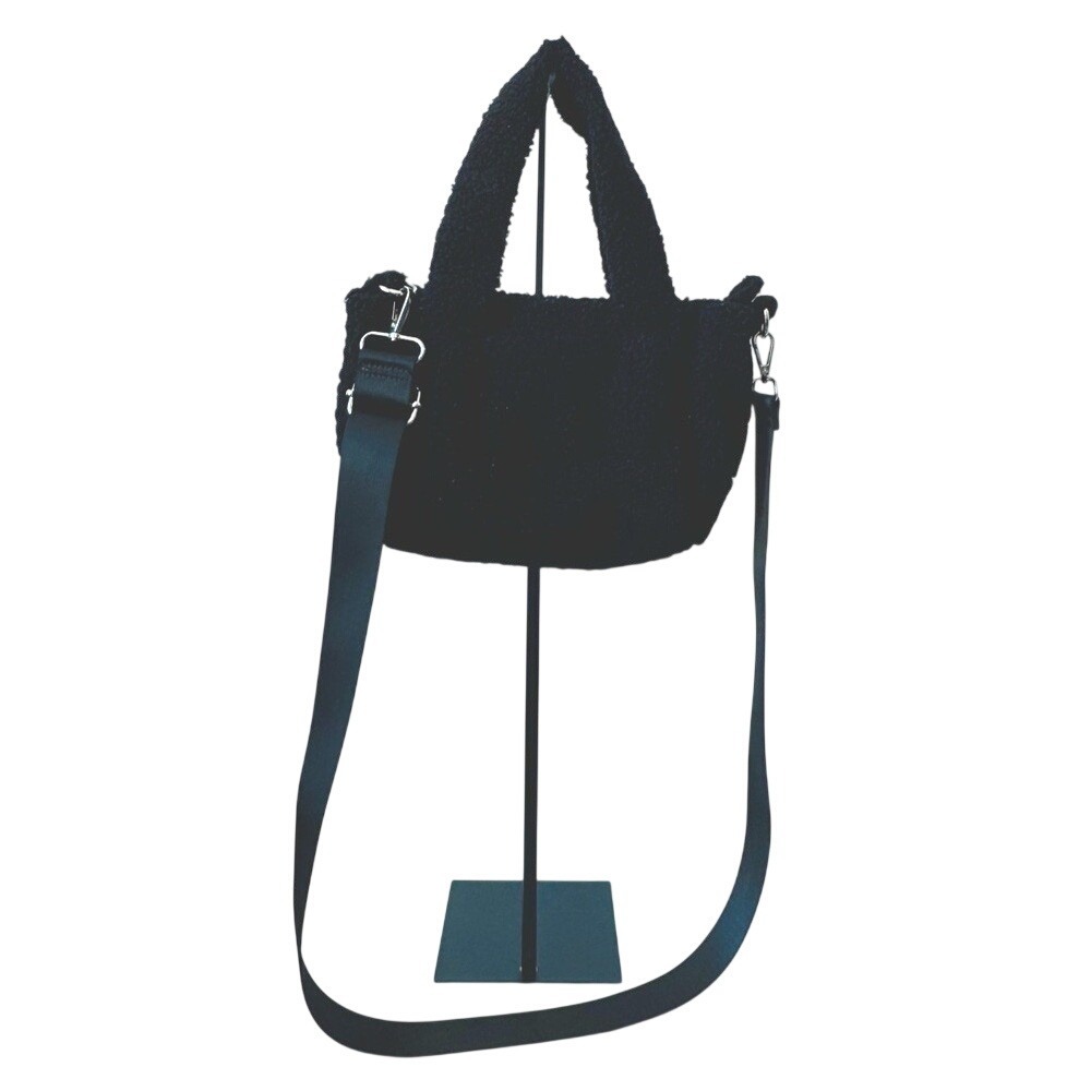 Forever 21 Sherpa Crossbody Shoulder Bag Adjustable Black